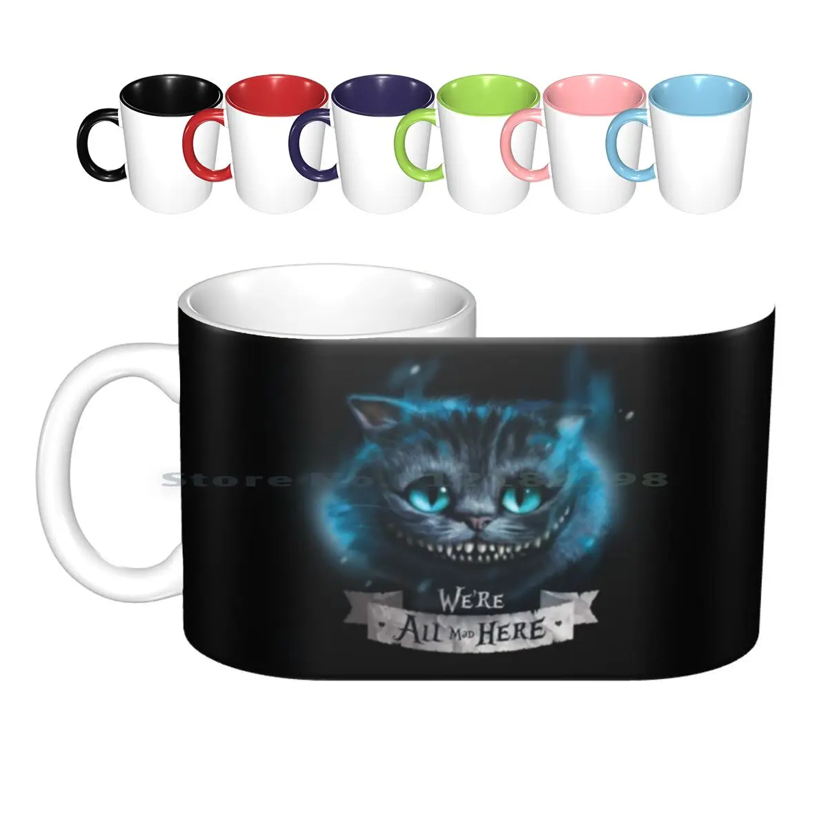 Ceramic Mugs Coffee Cups Milk Tea Mug Tim Burton Alice Alice In Cat Were All Mad Here Creative Trending Vintage Gift Bottle Cup