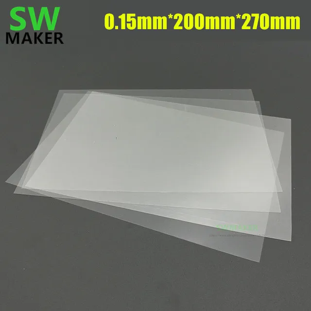 

4pcs 0.15mm*200mm*270mm Wanhao Duplicator 8 D8 3D Printer FEP Sheet FEP Film 0.15mm thickness