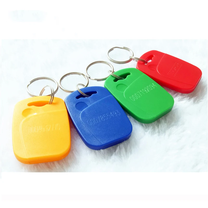 

2021 Hot Selling 100pcs RFID Tag 125KHz Proximity RFID Card Keyfobs Key Fob Access Control Smart Card 4 Colors Keyfob ME-03