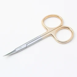 Korean style double eyelid scissors with gold handle Stainless steel fine sharp instruments Beauty scissors