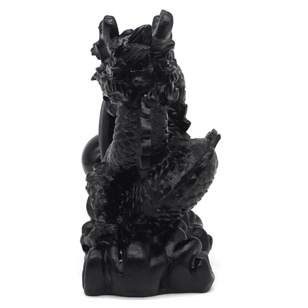 Imagem -05 - Dragão Chinês Pedra Natural Preto Obsidian Cristal Cura Esculpida Animal Feng Shui Totem Estatueta Decoração de Casa 5.7