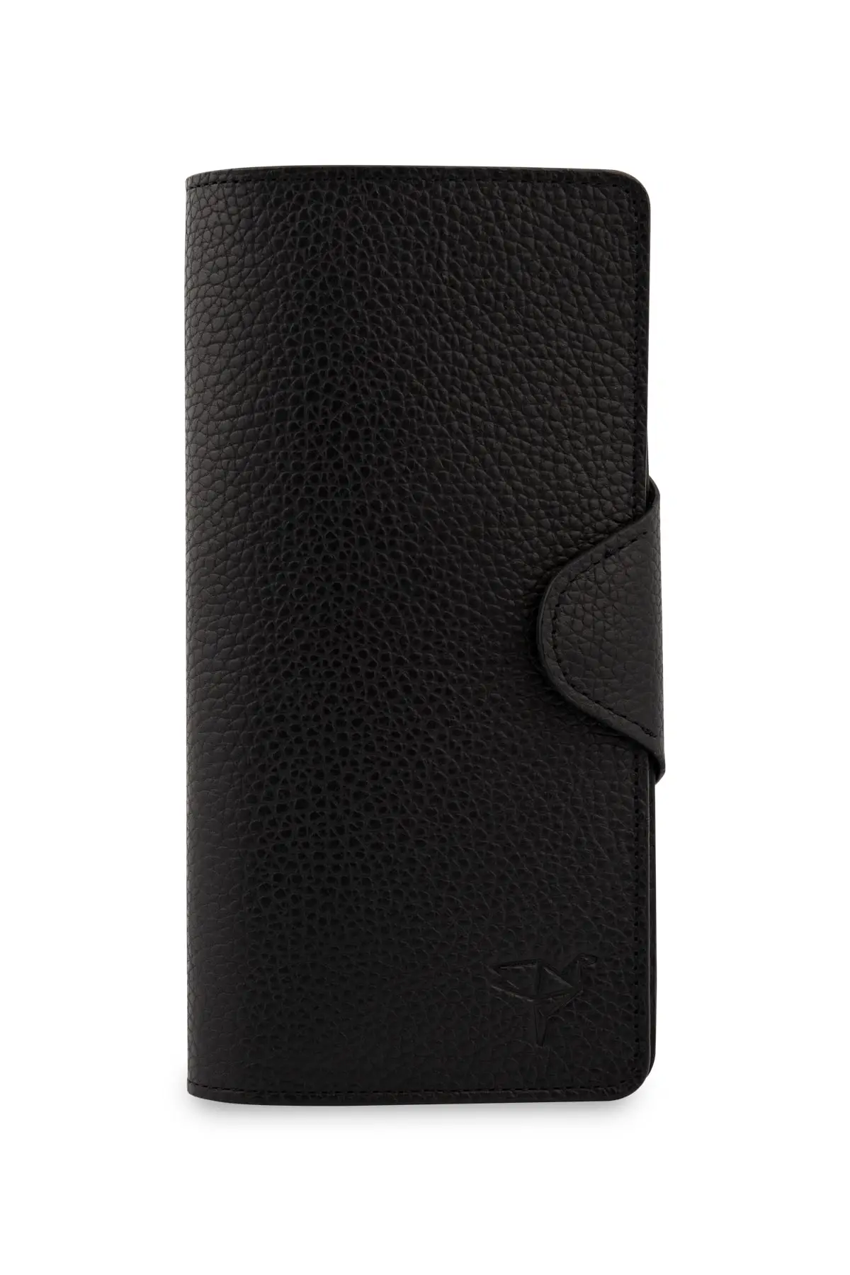 Genuine Leather Black Unisex Portfolio Wallet