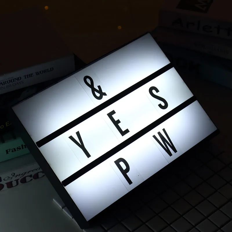 LED Combination Light Box Night Table Desk Lamp Message Board Symbol Cards Decorative Table Lamp Bed Room Decoration
