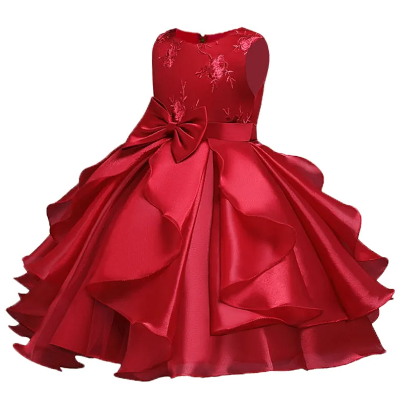 Summer Girls Flower Embroidery Princess Party Dress Baby Kids Christmas Wedding Ball Gown Dresses abbigliamento per bambini per 3-10 anni