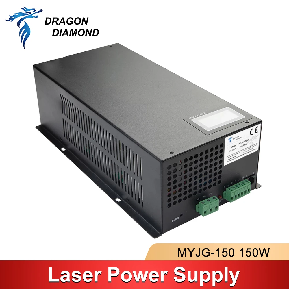 MYJG 130-150W Co2 zasilanie lasera 115V/230V 110V/220V z wyświetlaczem LCD dla serii Co2 maszyna do laserowego cięcia i grawerowania MYJG