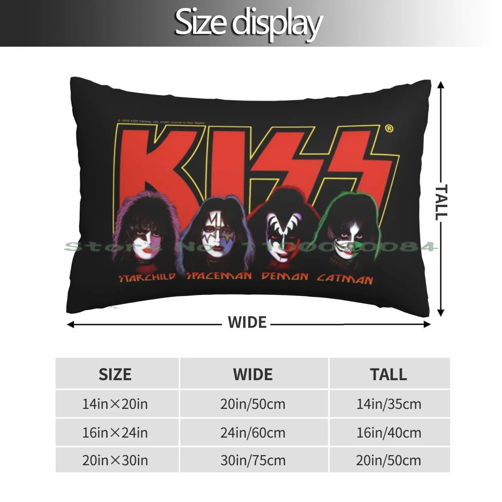 Kiss Band Logo With Members Pillow Case 20x30 50*75 Sofa Bedroom Barbarian Conan Gray D20 Dnd And Fantasy Pathfinder Rpg