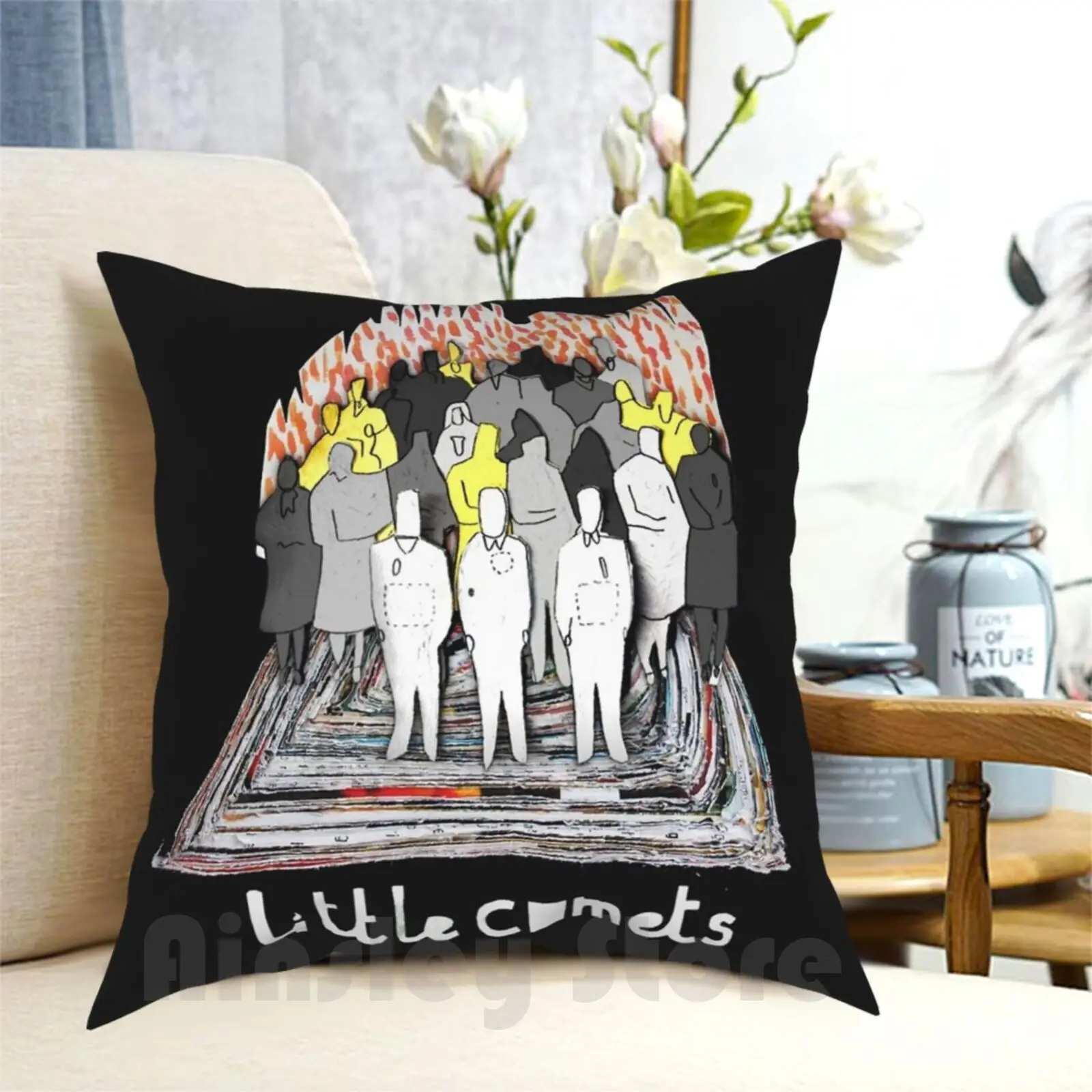 Little Comets-Album Covers Pillow Case Printed Home Soft Throw Pillow Little Comets Logo Band Album Albums Cover Sleeve