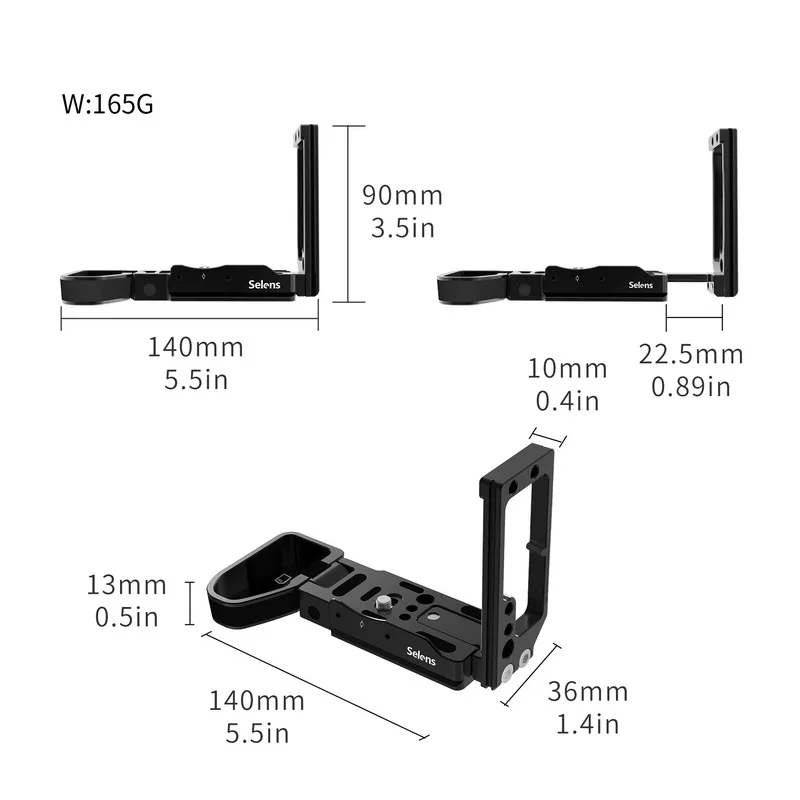 Selens A72 A7R2 A7S3 A7R3 A73 A9 L-Bracket Camera For Sony A7ii A7Riii A7iii A7Siii A9 Aluminum Alloy Cage Quick Release L Plate