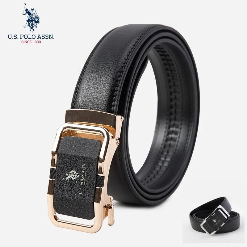 Us Polo Assn Men's Cowhide Belt Business Casual Formal Wear Fashion Youth Wild Tide Brand New Belt