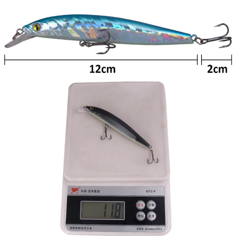 Wobbler Minnow flotante 120mm con ojos 3D para bass - imagen 2