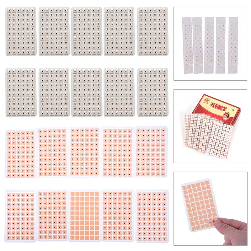 600-100Pcs Auricular Auriculotherapy Massage Care Sticker Acupuncture Needle Ear Vaccaria Relaxation Therapy Patch Ears Stickers