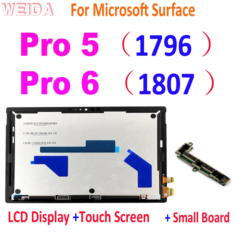 Imagem -02 - Lcd Original para Microsoft Surface Pro 1796 Pro 1807 Display Lcd Tela de Toque Digitador Assembléia Pequena Placa Lp123wq1 12.3