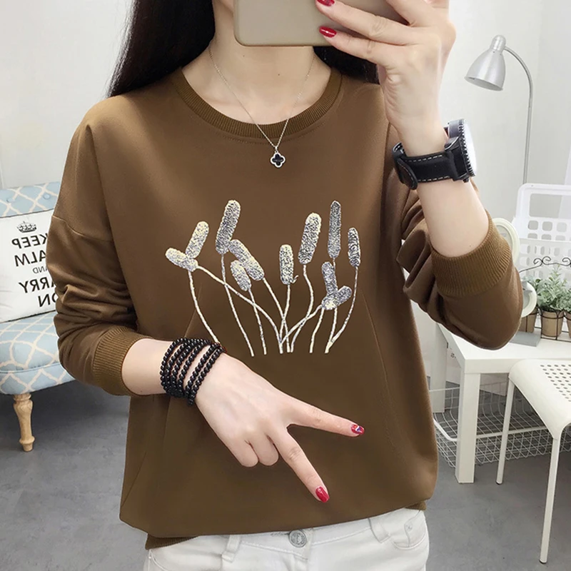 Sudadera Mujer 2022 Spring New Casual Sweatshirt Women Cartoon Character Embroidery Winter Pullover Fall Clothes Womens Clothing