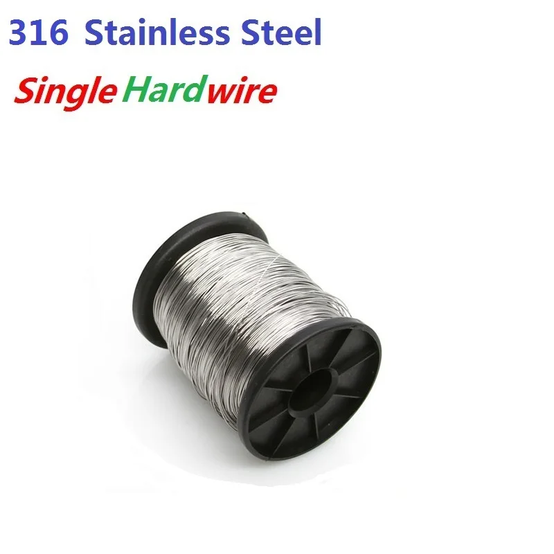 

50/100Meters 316 Stainless Steel Wire Dia.0.1/0.2/0.3/0.5/0.6/0.8/1MM Single HARD Wire Rope Cold Drawn Hard Cable Seaworthy Wire