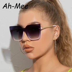 Oversized Square Sunglasses Women New Vintage Shades Brand Design Retro Big Sun Glasses UV400 Fashion Rimless Eyewear Female