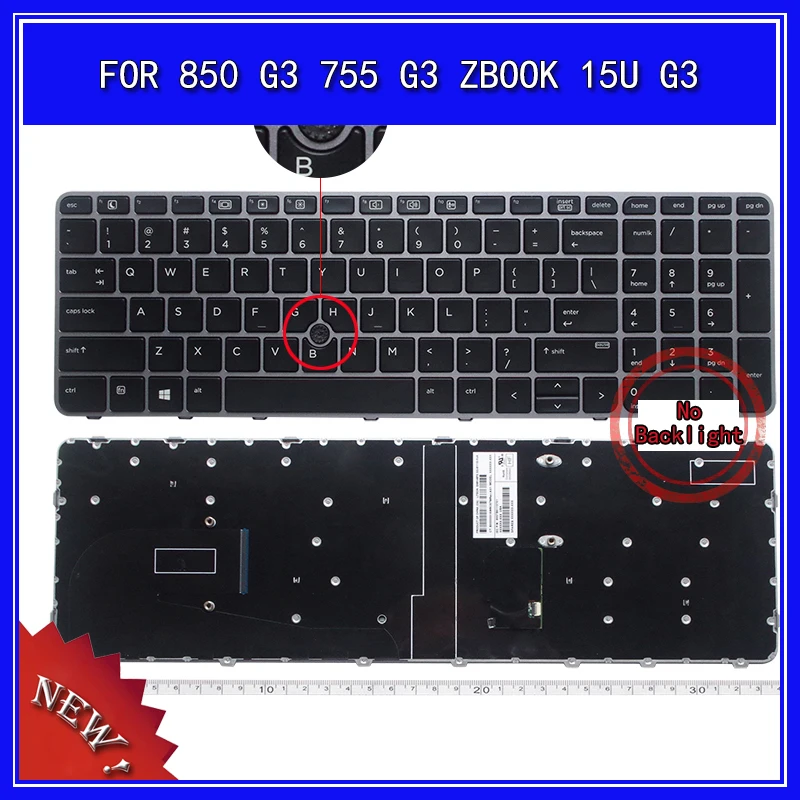 

Laptop Keyboard For HP EliteBook 850 G3 755 G3 ZBOOK 15U G3 Notebook Replace Keyboard