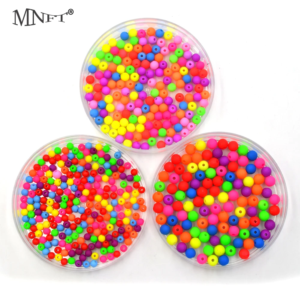 MNFT 200Pcs/Pack Carp Fishing Rig Beads Lure Spinners Sabiki  DIY  4mm 5mm 6mm Multiple Color Plastic Beads Stops