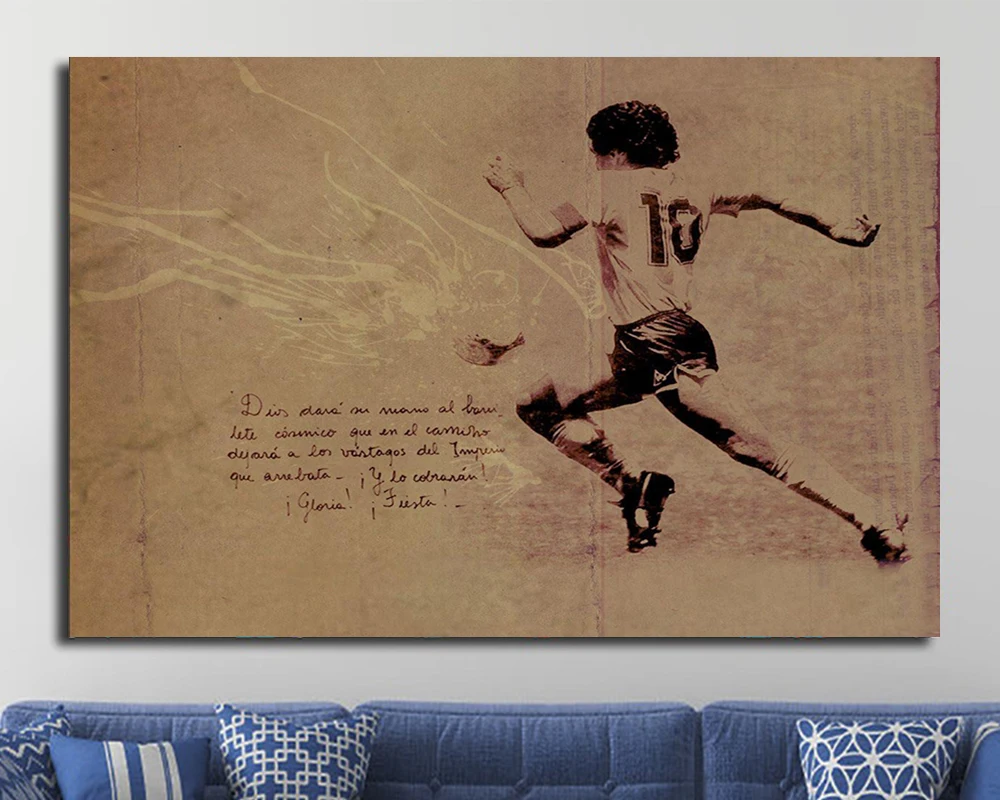 02 Decoration Legend Diego Armando Maradona Football Super Star Great Silk Fabric Poster Art Decor Indoor Painting Gift