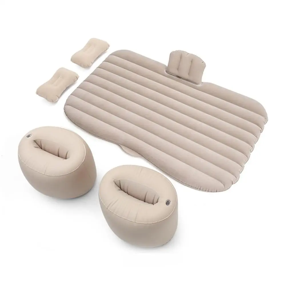 Detachable Iatable Car Air Mattress Universal Flocking Soft Camping Bed Rear Seat Travel Mattress Cushion Car Accessories