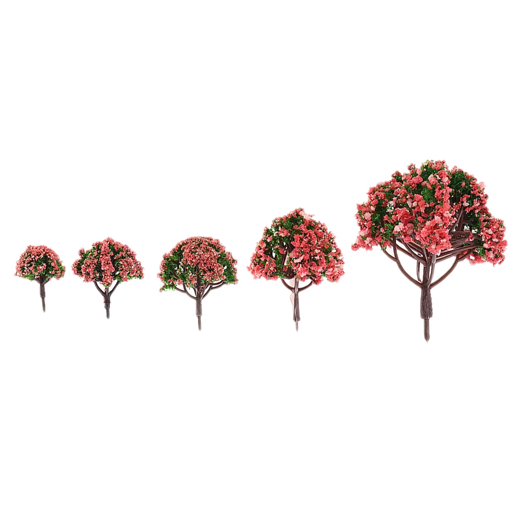 10pcs Modello Floreale Alberi Cespugli di 3-8cm Rosso Treno Ferrovia Architettura Diorama HO N Z Bilancia per artigianato FAI DA TE o la Costruzione di Modelli