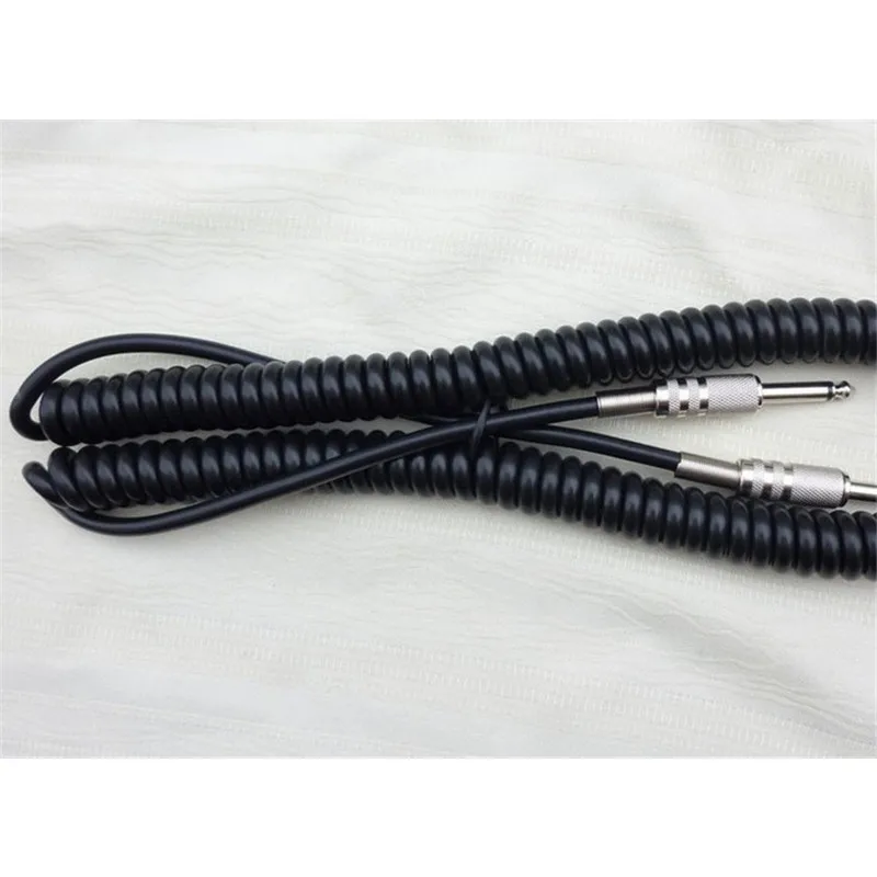 1 Stück schwarzes, dehnbares, skalierbares 5M E-Gitarren-Verstärker-Audiokabel, Gitarrenpedalkabel, Gitarrenzubehörteile – Detail 1