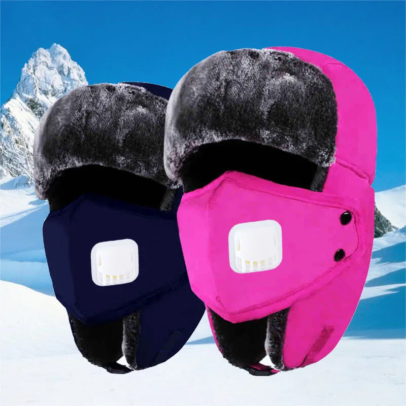 Outdoor Breathing Valve Cold Ear Cap Winter Warm Hat Windbreak Thickened Motorcycle Mask Hood Keeping Hat Windproof Skiing Hats