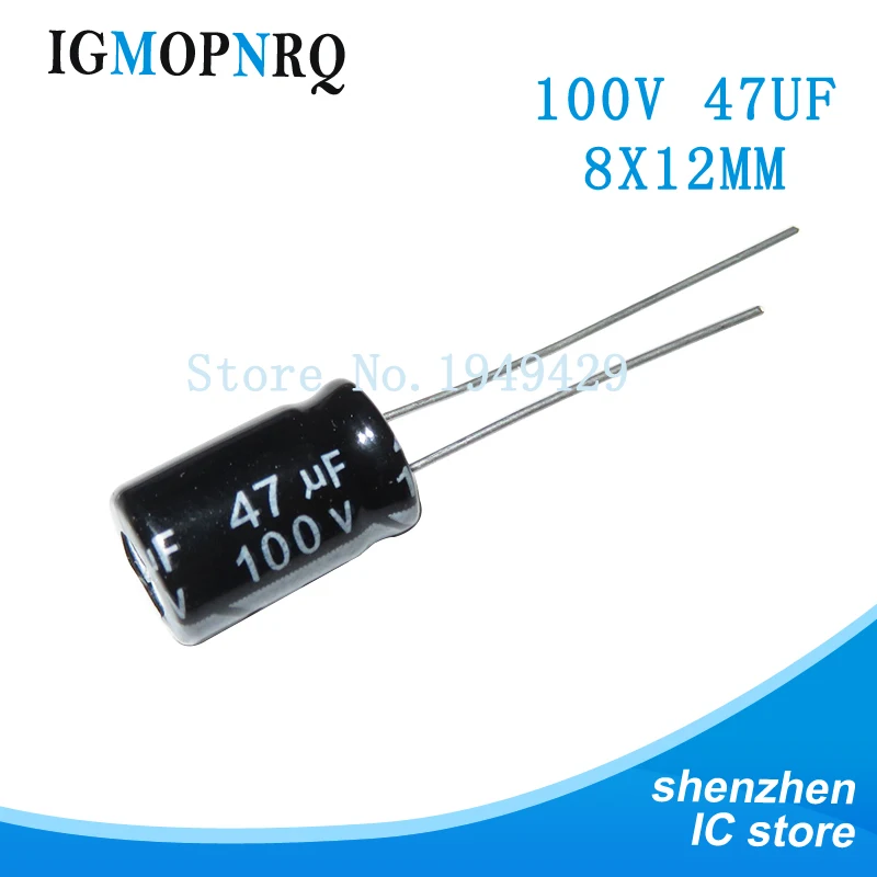 20pcs 100V47UF 8*12mm 47UF 100V 8*12 new aluminum electrolytic capacitor