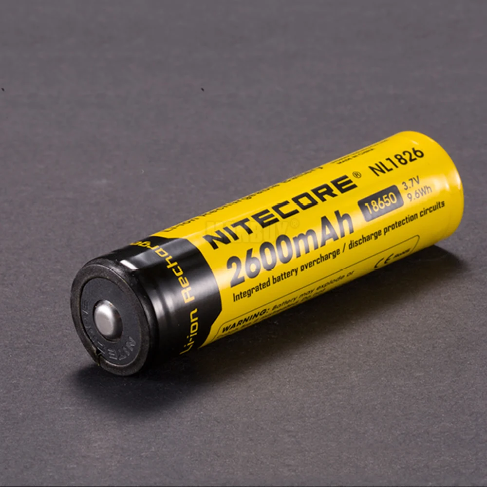 2024 Original NITECORE NL1826/NL186 2600mAh 3.7V 9.6Wh Protected 18650 Li-ion Rechargeable Battery Button Top High Drain Devices