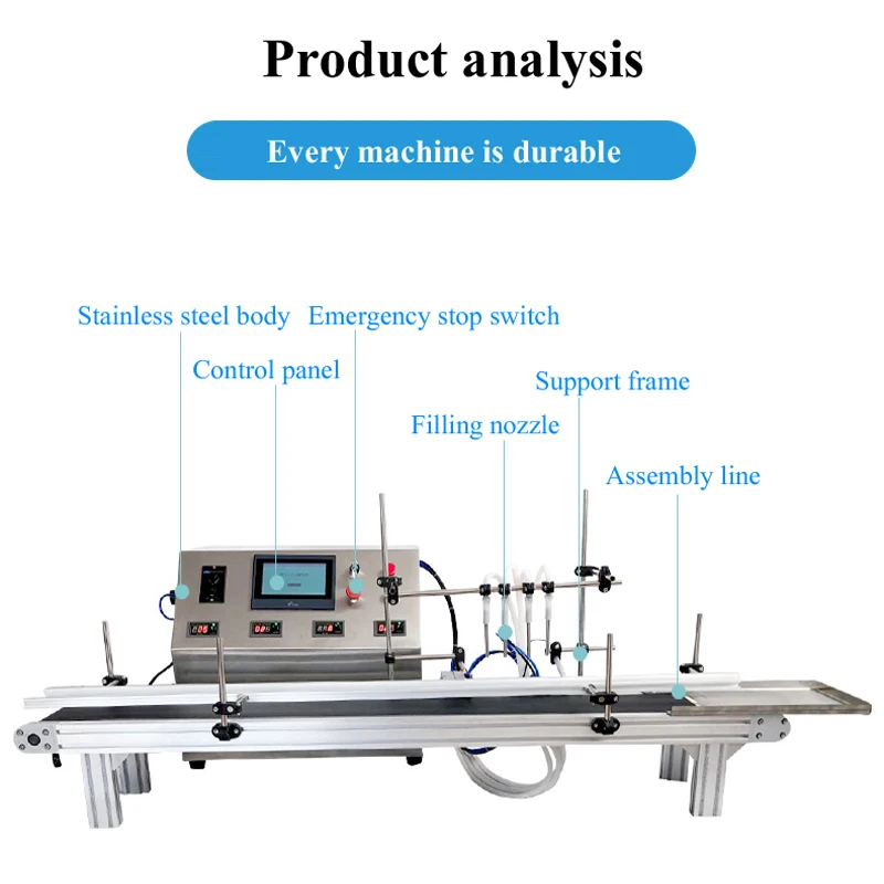 Máquina de llenado de líquidos de cuatro cabezales, juego completo automático de botellas pequeñas, para beber agua Mineral