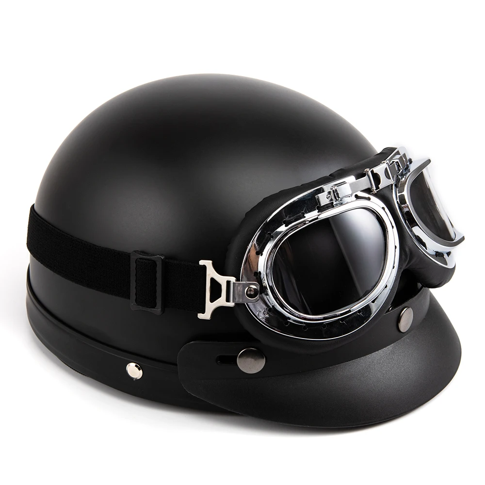 Motorcycle Helmets Electric Bicycle Helmet Open Face Dual Lens Visors Wind Goggles Men Women Scooter Motorbike Moto Bike Helmet