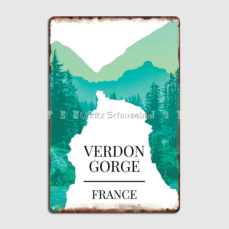 Verdon Gorge France Poster Metal Plaque Club Party Bar Cave Personalized Mural Painting Tin Sign Poster