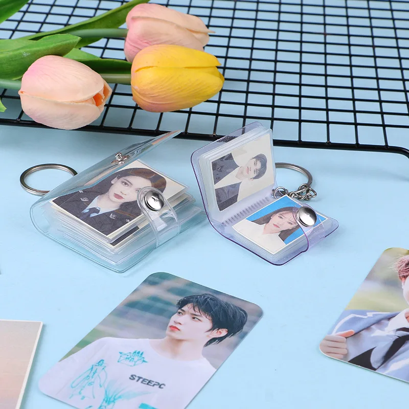 Clear PVC Small Picture Book Mini Photo Album Keychain Photos Key Chain