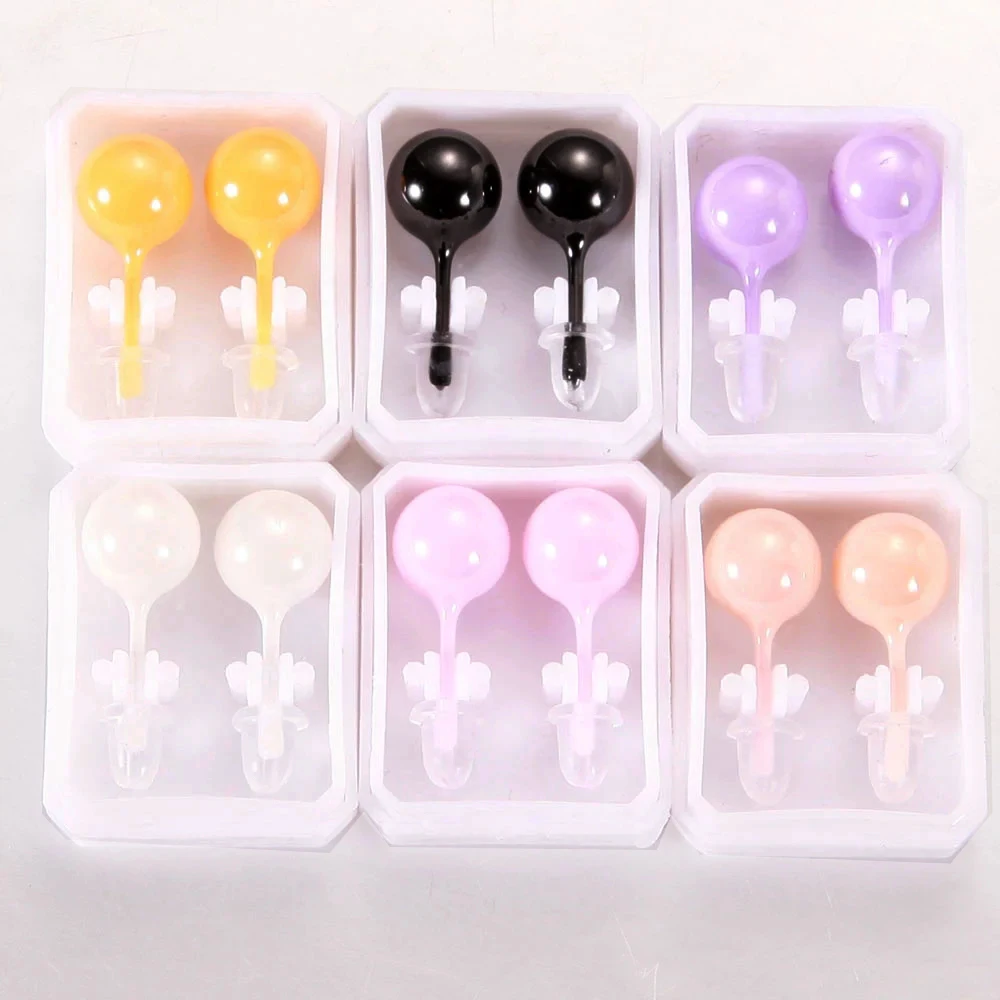 Cute Stud 8mm  Ball Ceramic Earrings  For Women Girl Fashion Kids Jewelry Anti-allergy Party  Earring Ceramic Jewellry
