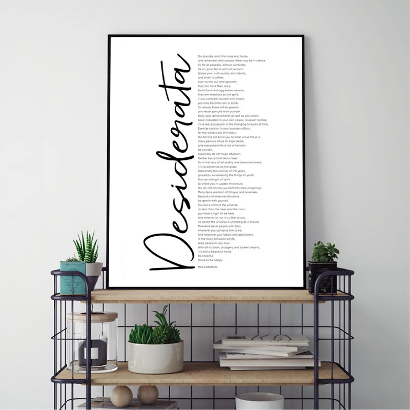 Desiderata Poem Inspirational Wall Art Posters Encouraging Quotes Wall Decor Canvas Prints Modern Painting Poetry Artwork