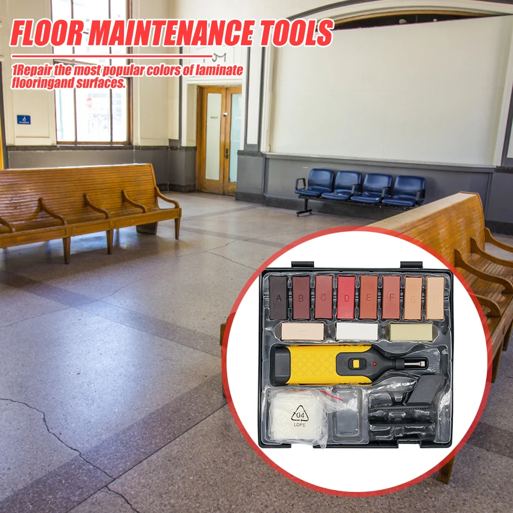 Kit manual de reparo de piso laminado, com sistema de cera para arranhões e riscos, conjunto de ferramentas para conserto