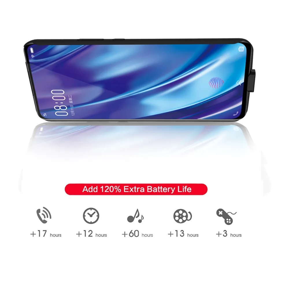 5000mAh Silicone shockproof Battery Charger Case For Xiaomi Redmi Note 8 Pro Slim External Power Bank Charging Back Full cover