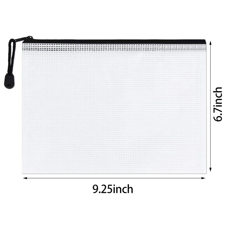 NEW-18 Pack A5 Mesh Zipper Pouch, borse per File con cerniera, borse per giochi da tavolo per forniture per ufficio scolastico e viaggi