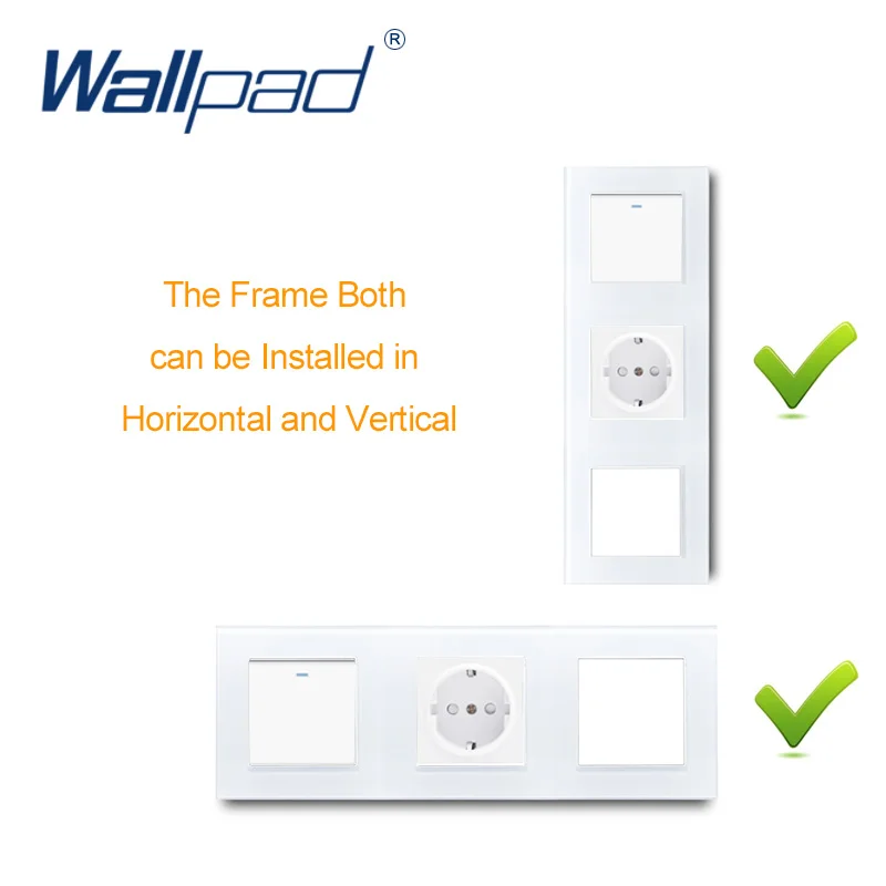 Wallpad Luxury Silver Metal Panel Aluminum Alloy Frame 1 2 3 4 5 Way Switch Vertical Frame  Only For S6 Series