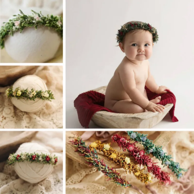 Baby Headband Newborn Photography Props full-moon baby headwear Infantil Photo Shoot Accessories Handmade Baby Headdress