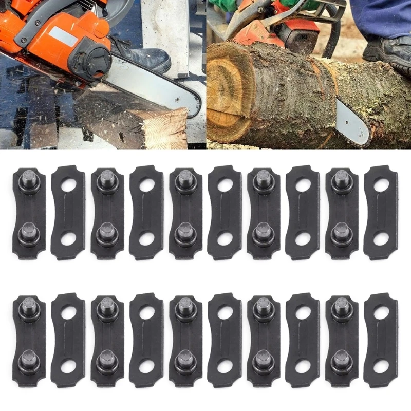 10Set 3/8 ''Rantai Link Perbaikan Preset Tali 10 X Perbaikan Kit Saw Rantai 3/8 LP