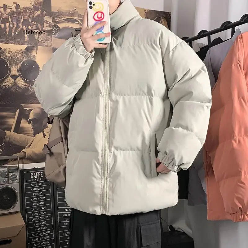 Korea Pria Musim Dingin Hangat Jaket Parka 8 Warna Solid Pria Kasual Tahan Dr Mantel Harajuku Pria Parka 5Xl Pakaian