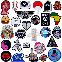 Star Fan Wing Sea Wave Fly Iron On Patches Sewing Embroidered Applique for Jacket Clothes Stickers Badge DIY Apparel Accessories