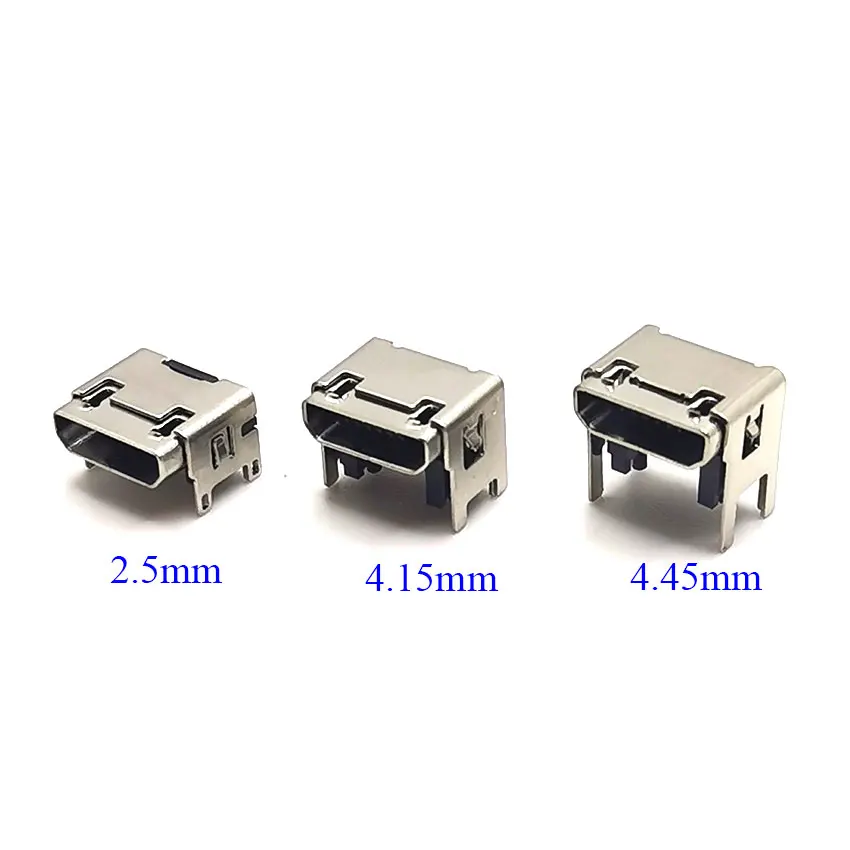 10pcs Micro USB Charging Port socket power plug dock Mini 5Pin 5P Micro USB Connecor Heighten 2.5mm  4.15mm 4.45mm