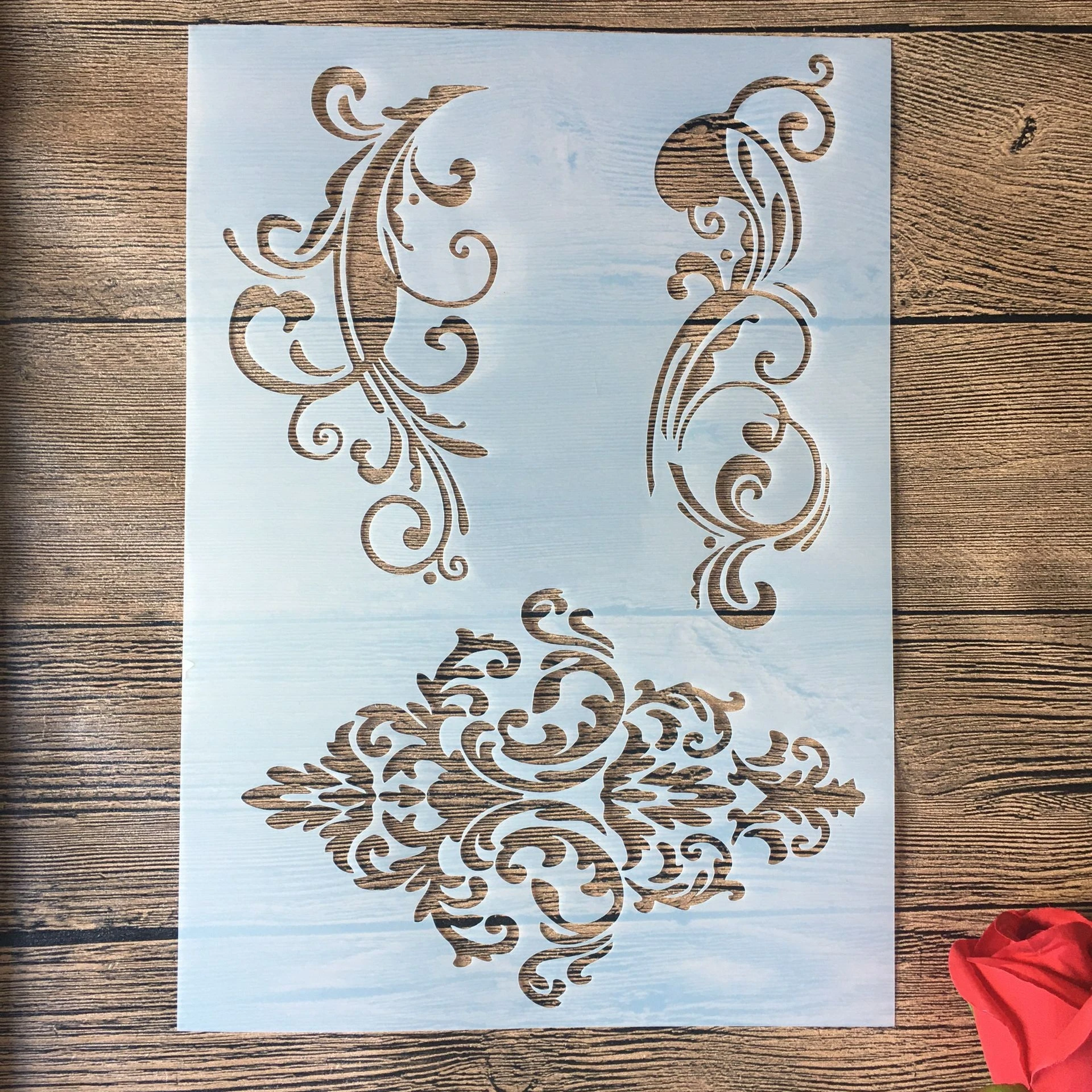 A4 29 * 21cm Rose DIY Stencils Wall Painting Scrapbook Coloring Embossing Album Decorative Paper Card Template,fabric, wall