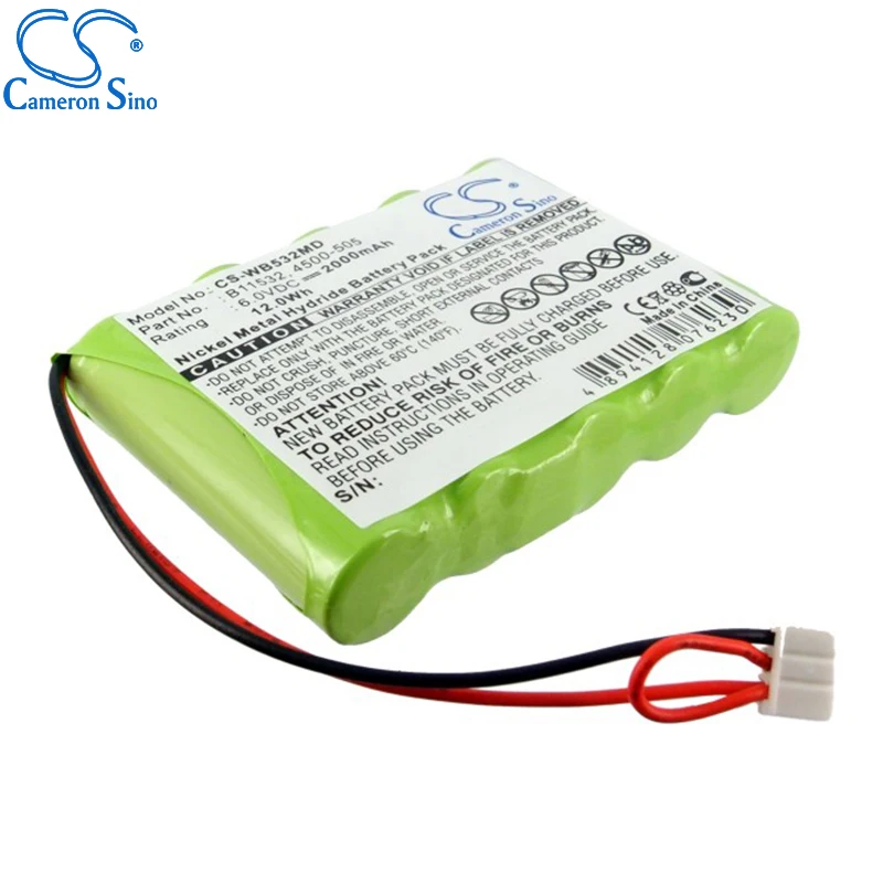 CameronSino Battery for Welch-Allyn LXi VITAL Signs Printer fits 4500-505 B11532 Medical Replacement battery 2000mAh/12.0Wh