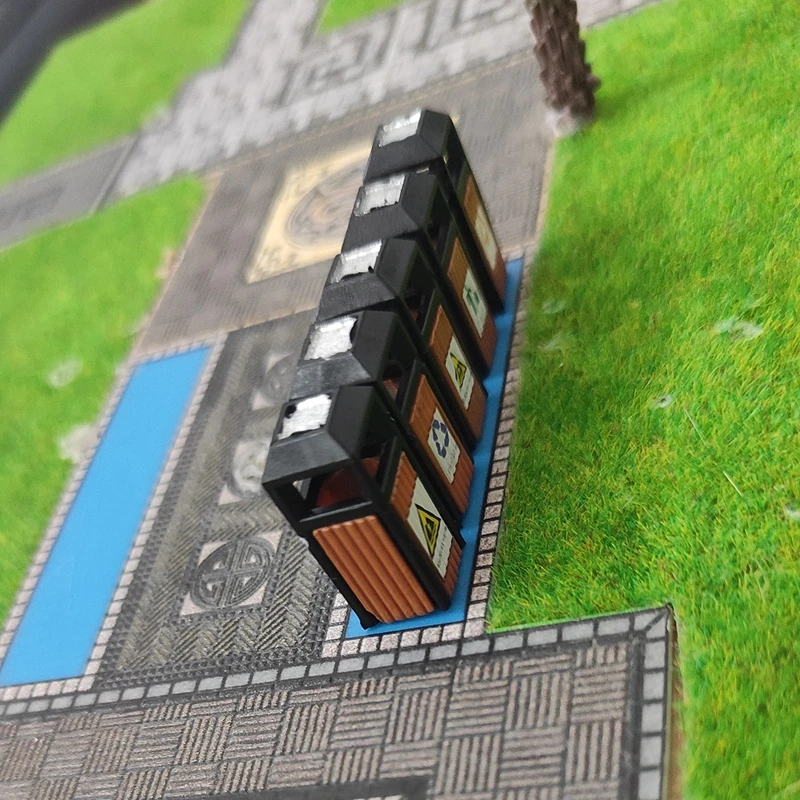 4/5 Pcs ขยะรุ่นอาคารทรายตาราง Ho Scale Street ถังขยะ Micro Landscape Diy วัสดุรถไฟรถไฟรูปแบบ