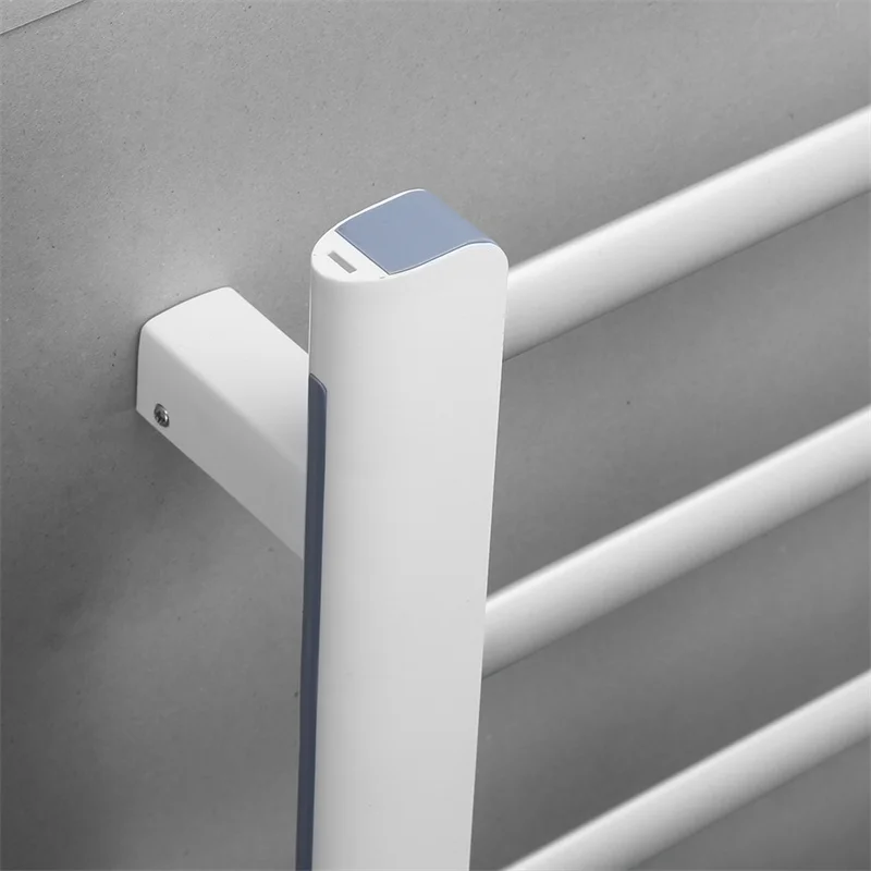 Elektryczny wieszak na ręczniki suszarka do szyny grzałka ciepła półka na akcesoria łazienkowe stała temperatura wodoodporny aluminium MJ13