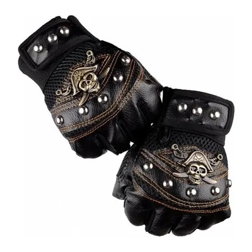 Metal Clothing Pirate Crested Staples Leather Gloves Standard