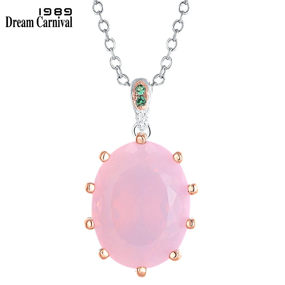 DreamCarnival1989 Hot Sell Big Opal Pendant Necklace Women Delicate Fine Cut Prong Wedding Anniversary Wife Jewelry Gift WP6874