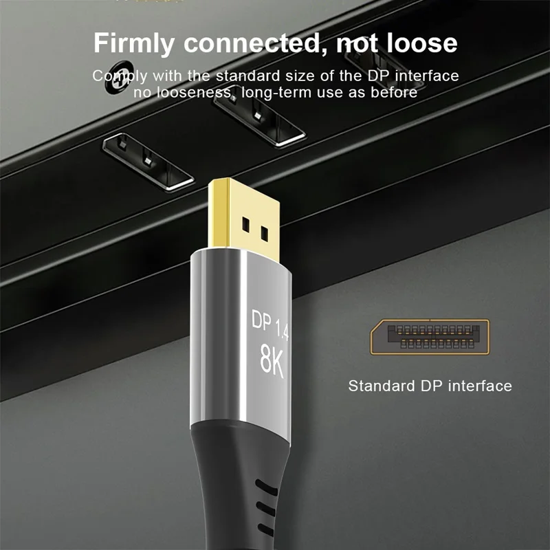 CableDeconn ديسبلايبورت 8K تمديد كابل 4K @ 120Hz 8K @ 60Hz الترا HD محول الفيديو للحصول على شاشة كمبيوتر شخصي